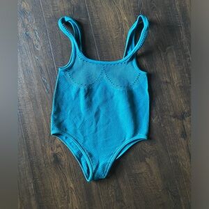zara women’s medium large petro blue seamless sleeveless nylon elastane bodysuit